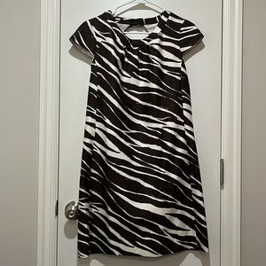 Kate Spade Dorothy Zebra Print Brown And White Dress